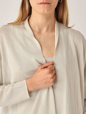 5. Women's lurex viscose cardigan Platinum