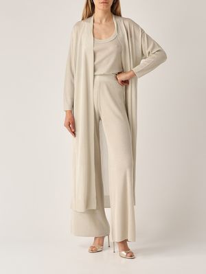 2. Women's lurex viscose cardigan Platinum