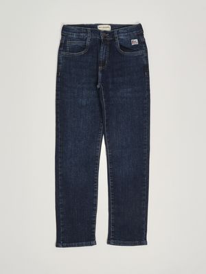 1. Vaqueros de niño en denim de algodón Denim oscuro