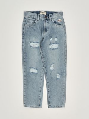 1. Vaqueros de niño en denim de algodón Denim claro