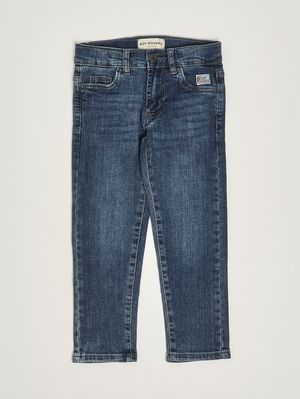 1. Boys' stretch cotton jeans Medium-wash denim