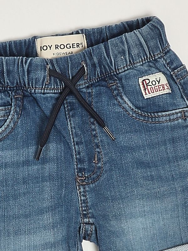 3. Shorts für Neugeborene aus Stretch-Baumwoll-Denim Mittlerer Denim Roy Roger's rg19000