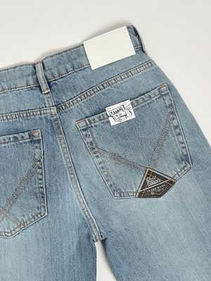3. Jeans bambino in denim di cotone Denim Chiaro