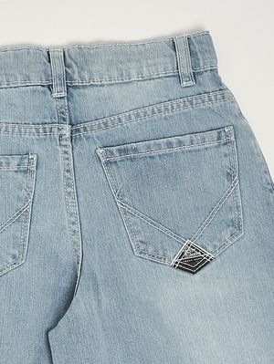 3. Mädchen-Shorts aus Baumwolle Heller Denim