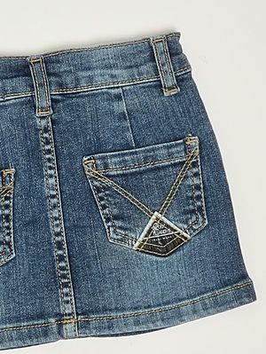 3. Falda de bebé en tejido vaquero de algodón elástico. Denim medio