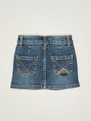 2. Falda de bebé en tejido vaquero de algodón elástico. Denim medio