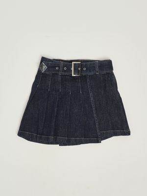 1. Mädchenrock aus Stretch-Baumwoll-Denim Dunkler Denim
