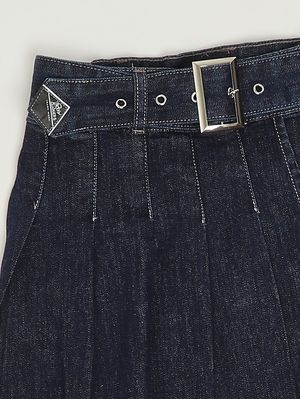 3. Mädchenrock aus Stretch-Baumwoll-Denim Dunkler Denim