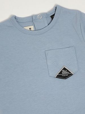 3. T-shirt neonato in cotone stretch Azzurro