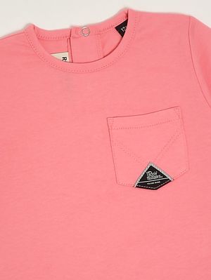 3. T-shirt neonato in cotone stretch Corallo