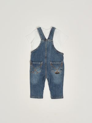 2. Baby-Set aus Stretch-Baumwolle Mittlerer Denim