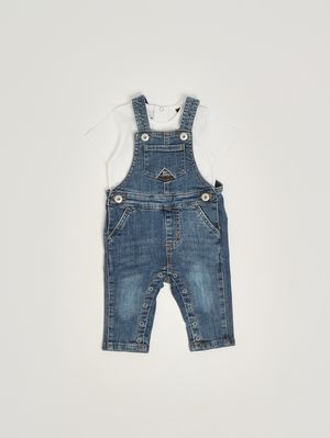 1. Baby-Set aus Stretch-Baumwolle Mittlerer Denim