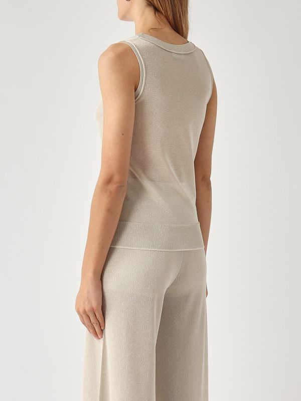 4. Women's lurex viscose sweater Platinum Nenette maraschino