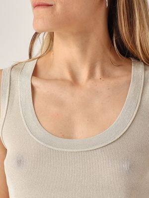 5. Women's lurex viscose sweater Platinum