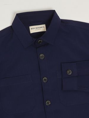3. Camicia bambino in misto viscosa stretch Blu