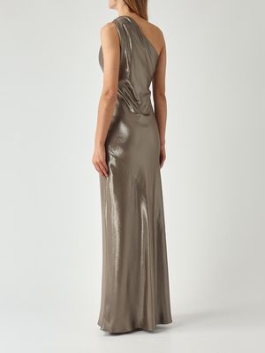 4. Women's Odissea dress in laminated viscose Steel