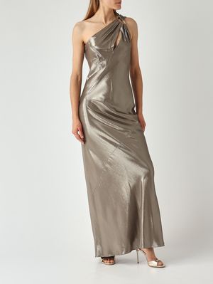 2. Women's Odissea dress in laminated viscose Steel
