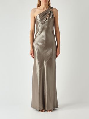 1. Women's Odissea dress in laminated viscose Steel