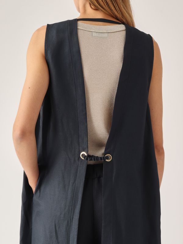 5. Gilet donna in viscosa e lino Abisso Liviana Conti l6sm89