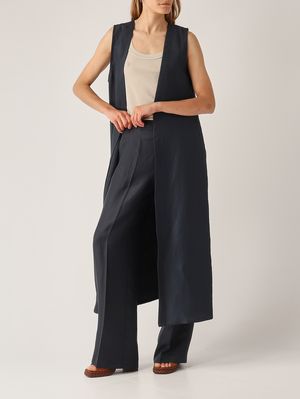 2. Gilet donna in viscosa e lino Abisso