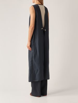 4. Gilet donna in viscosa e lino Abisso