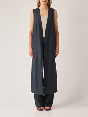 1. Gilet donna in viscosa e lino Abisso