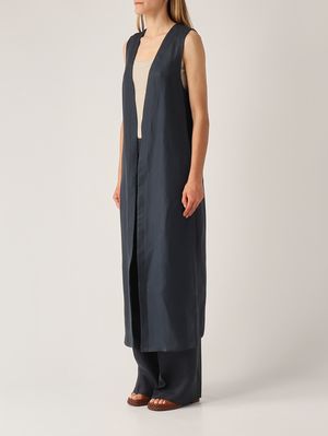 3. Gilet donna in viscosa e lino Abisso