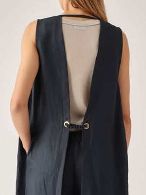 5. Gilet donna in viscosa e lino Abisso