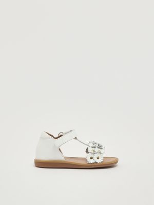 1. Poppy Mädchen-Sandalen aus Leder Weiß