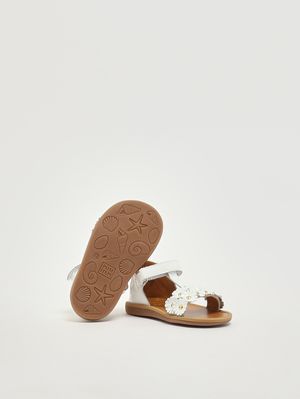 4. Poppy Mädchen-Sandalen aus Leder Weiß