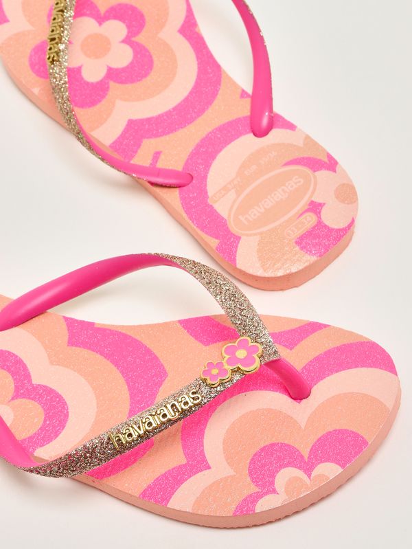 4. Infradito bambina Slim glitter II in gomma Fuxia-Floreale Havaianas 4146976