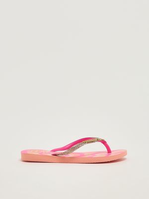 1. Infradito bambina Slim glitter II in gomma Fuxia-Floreale