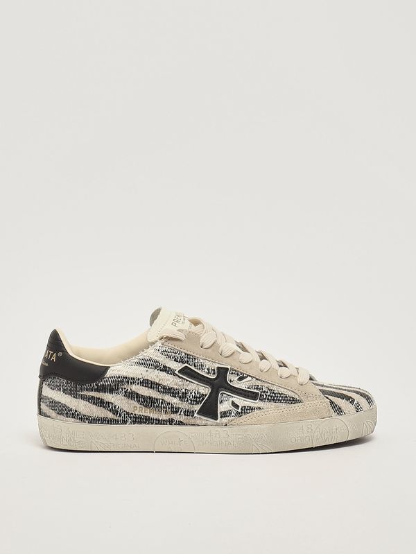 1. Damen-Sneaker StevenD 8053 aus Leder- und Textilmix Gestreift Premiata stevend8053