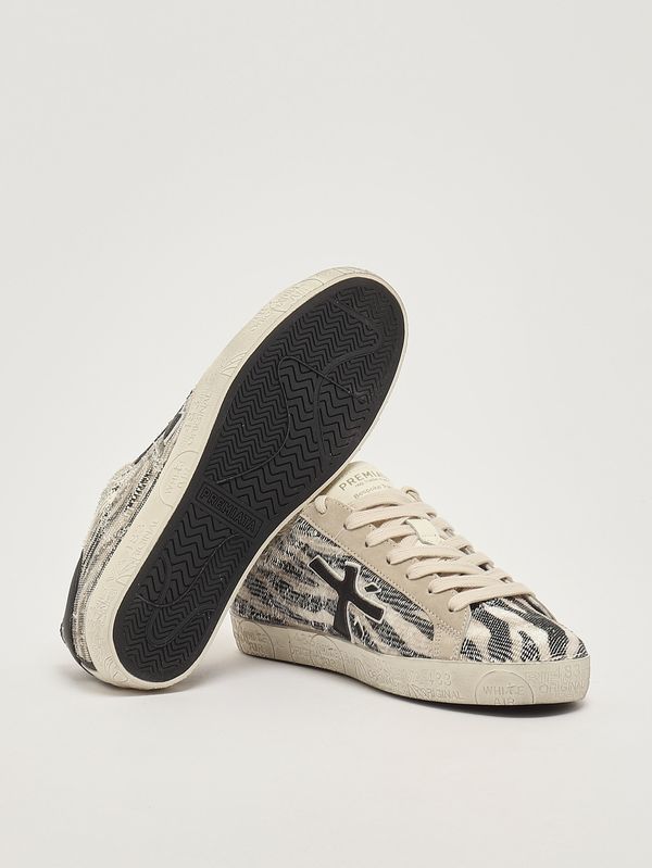 4. Damen-Sneaker StevenD 8053 aus Leder- und Textilmix Gestreift Premiata stevend8053