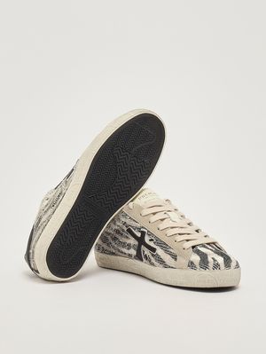 4. Damen-Sneaker StevenD 8053 aus Leder- und Textilmix Gestreift