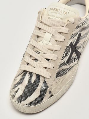 5. Damen-Sneaker StevenD 8053 aus Leder- und Textilmix Gestreift
