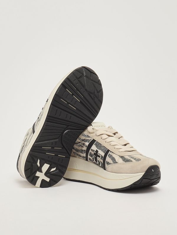 4. Damen-Sneaker Bethcoin 8149 aus Leder- und Textilmix Gestreift Premiata bethcoin8149