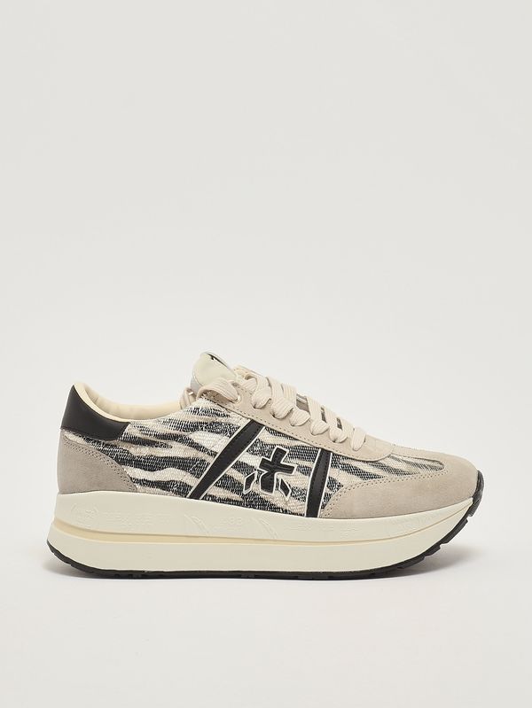 1. Damen-Sneaker Bethcoin 8149 aus Leder- und Textilmix Gestreift Premiata bethcoin8149