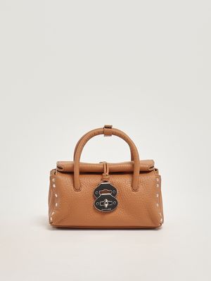 1. Borsa donna Dotta Centauro Baby in pelle martellata Amaretto
