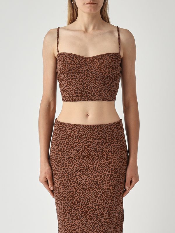 Top Deborah pour femme en coton stretch Marron MC2 Saint Barth