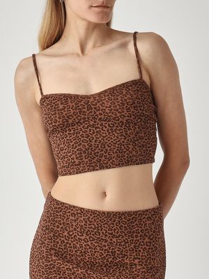 5. Top donna Deborah in cotone stretch Marrone
