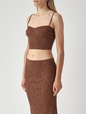 3. Top donna Deborah in cotone stretch Marrone