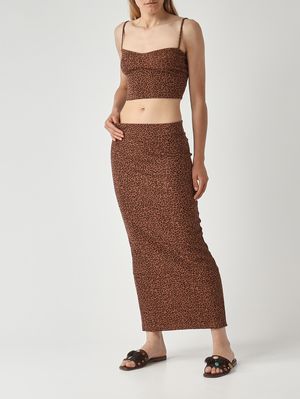 2. Top donna Deborah in cotone stretch Marrone