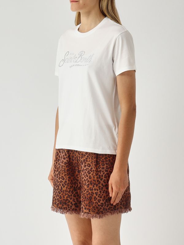 2. Emilie Women's Cotton T-Shirt White MC2 Saint Barth emi0001