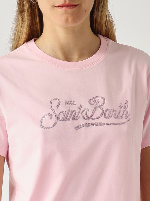 4. Emilie Women's Cotton T-Shirt Pink MC2 Saint Barth emi0001