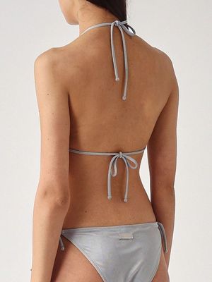 2. Top donna Annabelle in tessuto stretch Shiny Strass Waterfall Silver
