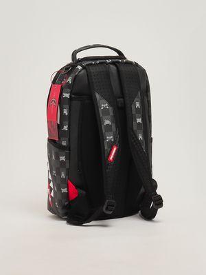2. Faux leather backpack for boys Black-Gray