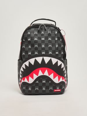 1. Faux leather backpack for boys Black-Gray