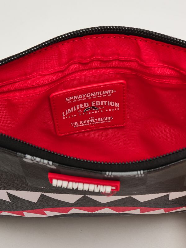 5. Kinder-Pochette aus Kunstleder Schwarz-Grau Sprayground 910b8915nsz