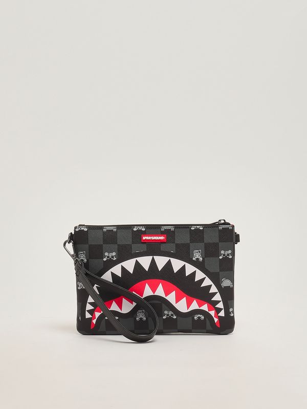 3. Kinder-Pochette aus Kunstleder Schwarz-Grau Sprayground 910b8915nsz